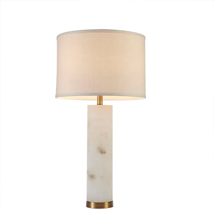White Alabaster Table Lamp with Gold Base – Modern Transitional Lighting for Bedroom or Living Room Table Lamps TriadCommerceInc