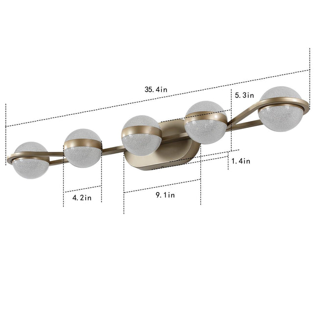 Champagne Gold LED Vanity Light Vanity Lighting TriadCommerceInc   