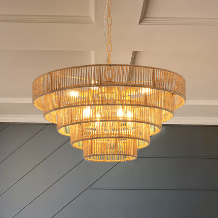 Bohemian style Woven Pendant Light Home Decor > Lighting > Ceiling Lights > Chandelier TriadCommerceInc Bohemian