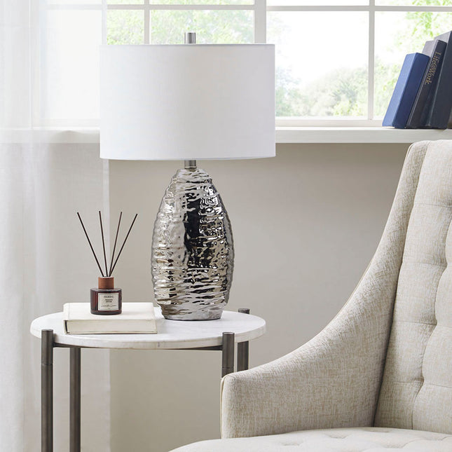 Oval Textured Ceramic Table Lamp Table Lamps TriadCommerceInc Default Title