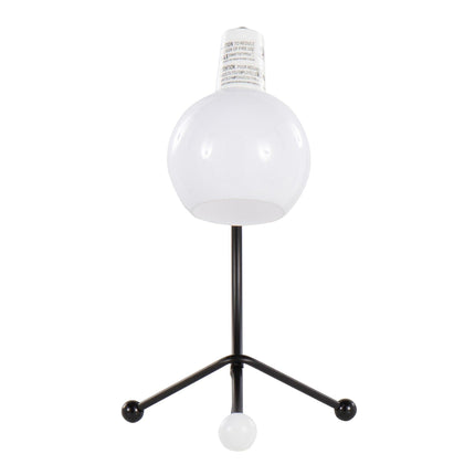 Eileen Contemporary Task Lamp in Black Metal and White Plastic Shade Table Lamps TriadCommerceInc