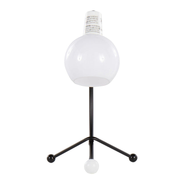 Eileen Contemporary Task Lamp in Black Metal and White Plastic Shade Table Lamps TriadCommerceInc
