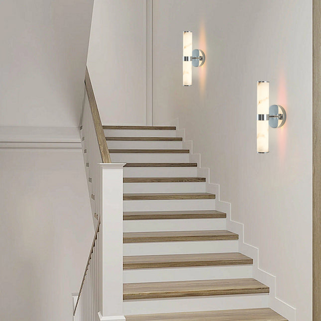 Marble and Chrome Wall Sconce, Set of 2, Wall Lighting TriadCommerceInc   