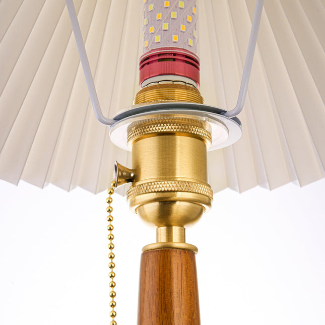 Vintage Walnut Table Lamp with Empire Shade Table Lamps TriadCommerceInc   