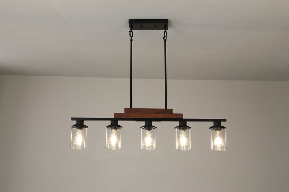 Lucienne Walnut & Iron 5-Light Chandelier Home Decor > Lighting > Ceiling Lights > Pendant Lights TriadCommerceInc