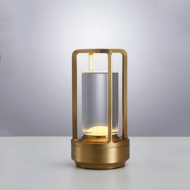 Sofia Portable Indoor & Outdoor Brass Cordless Lantern Landscape Pathway Lighting TriadCommerceInc Gold  