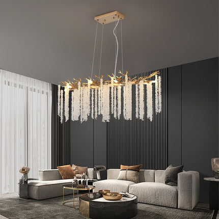 Aurora Grandeur 40" Cascading Crystal Chandelier Home Decor > Lighting > Ceiling Lights > Chandelier > Linear Chandeliers TriadCommerceInc