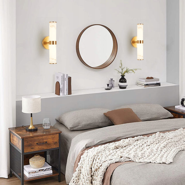 Modern Gold Resin Wall Sconce Set of 2 Wall Lighting TriadCommerceInc as Pic  