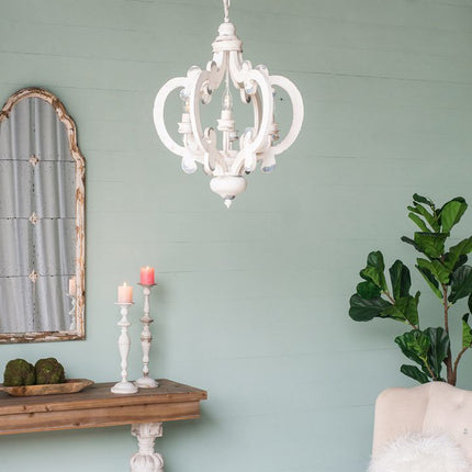 Baroda Antique Wood Curved Chandelier Home Decor > Lighting > Ceiling Lights > Chandelier TriadCommerceInc