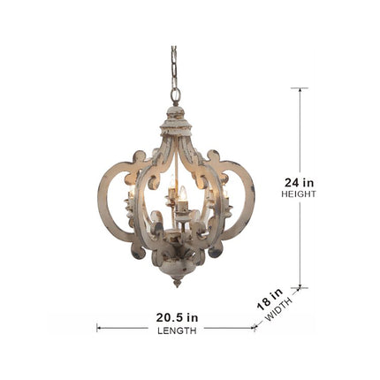Baroda Antique Wood Curved Chandelier Home Decor > Lighting > Ceiling Lights > Chandelier TriadCommerceInc