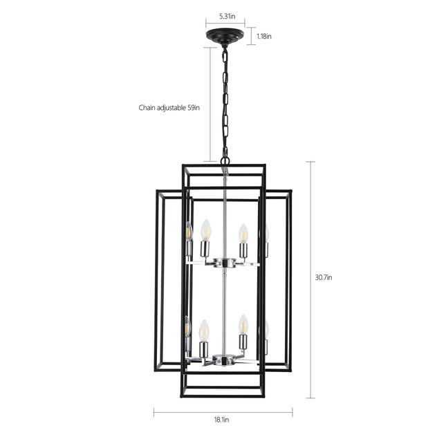 Stellar 8-Light Industrial Farmhouse Lantern Pendant Pendants TriadCommerceInc   