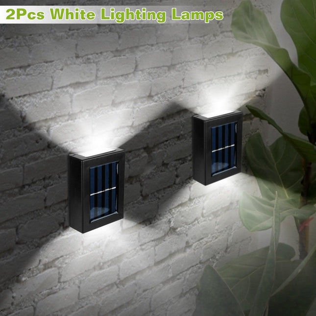 Solar-Powered Outdoor Deck Lighting Set of 2 outdoor wall lighting TriadCommerceInc   