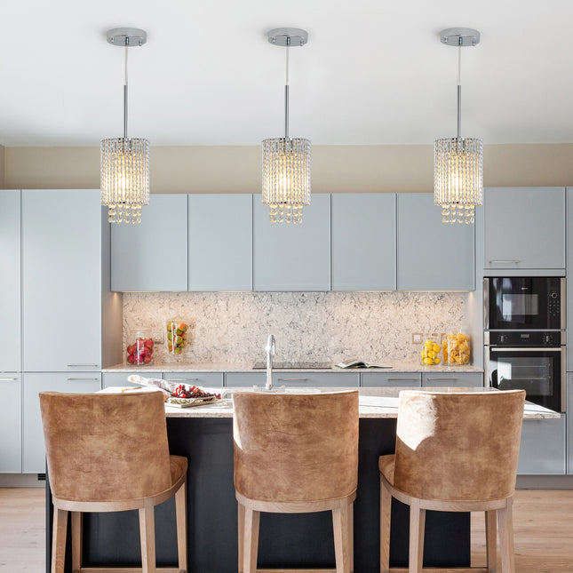 Ellie 3-Pack Modern Crystal Pendant Lights with Adjustable Chrome Finish Home Decor > Lighting > Ceiling Lights > Pendant Lights TriadCommerceInc