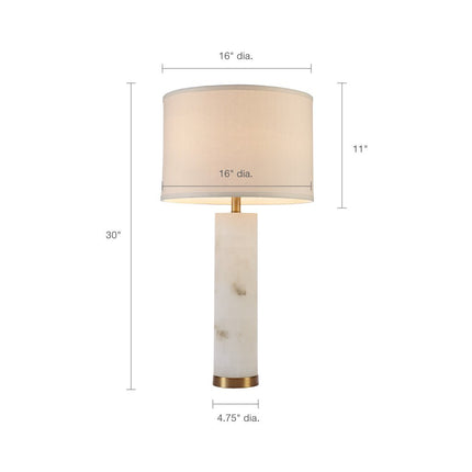 White Alabaster Table Lamp with Gold Base – Modern Transitional Lighting for Bedroom or Living Room Table Lamps TriadCommerceInc