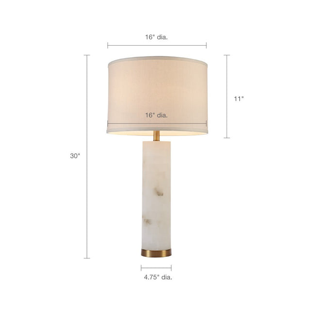 White Alabaster Table Lamp with Gold Base – Modern Transitional Lighting for Bedroom or Living Room Table Lamps TriadCommerceInc