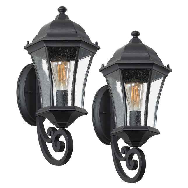 Outdoor Waterproof Glass Retro Wall Lamp(2 pack) with light sense outdoor wall lighting TriadCommerceInc   