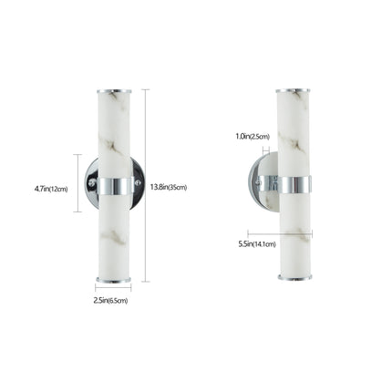 Marble and Chrome Wall Sconce, Set of 2, Wall Lighting TriadCommerceInc   