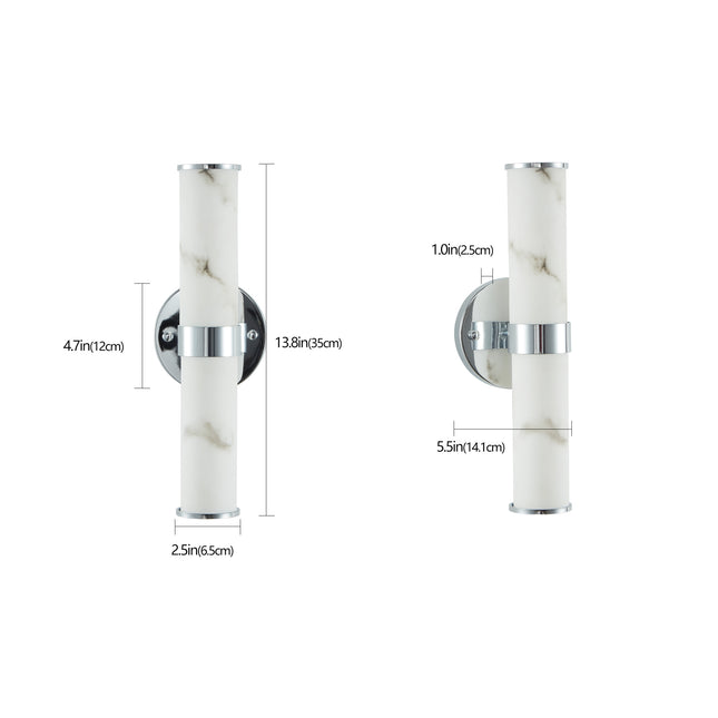 Marble and Chrome Wall Sconce, Set of 2, Wall Lighting TriadCommerceInc   