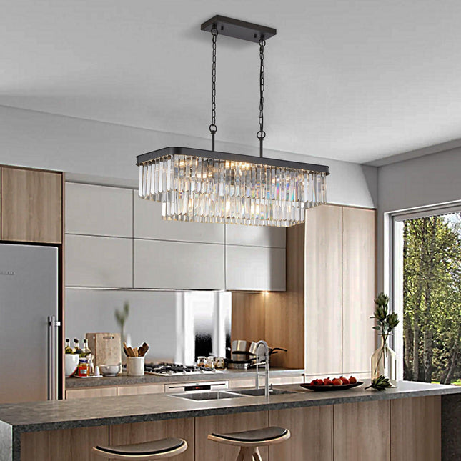 Aurelia Elegant Rectangular Crystal Chandelier Home Decor > Lighting > Ceiling Lights > Chandelier TriadCommerceInc as Pic