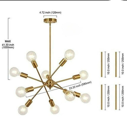 Modern Sputnik Brass Chandelier Home Decor > Lighting > Ceiling Lights > Chandelier TriadCommerceInc