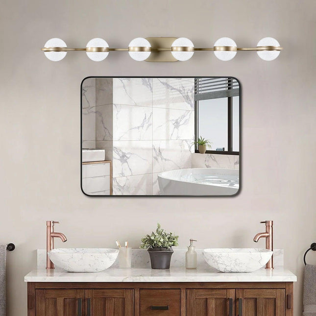 Champagne Gold LED Vanity Light, 6-Bulb Vanity Lighting TriadCommerceInc Champagne  