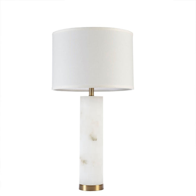 White Alabaster Table Lamp with Gold Base – Modern Transitional Lighting for Bedroom or Living Room Table Lamps TriadCommerceInc