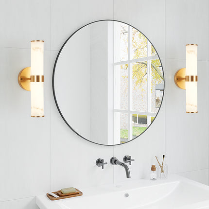 Modern Gold Resin Wall Sconce Set of 2 Wall Lighting TriadCommerceInc   