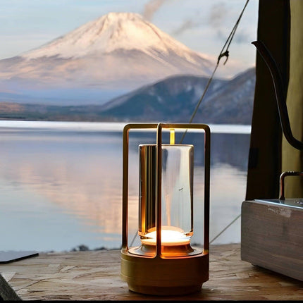 Sofia Portable Indoor & Outdoor Brass Cordless Lantern Landscape Pathway Lighting TriadCommerceInc   