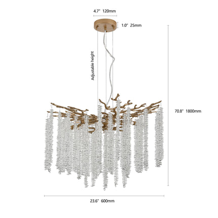 Aurora Cascade 24" Gold Crystal Chandelier Home Decor > Lighting > Ceiling Lights > Chandelier TriadCommerceInc