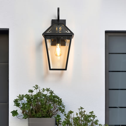 Modern LED Outdoor Lantern Wall sconce – Waterproof Black Aluminum Sconce for Porch or Garage outdoor wall lighting TriadCommerceInc