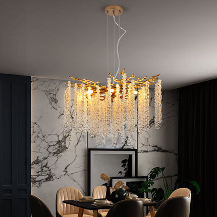 Aurora Cascade 24" Gold Crystal Chandelier Home Decor > Lighting > Ceiling Lights > Chandelier TriadCommerceInc