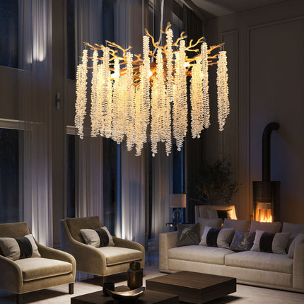 Aurora Cascade 24" Gold Crystal Chandelier Home Decor > Lighting > Ceiling Lights > Chandelier TriadCommerceInc