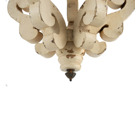 Harper Distressed White Wood Chandelier Chandeliers TriadCommerceInc   
