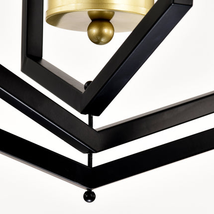 Aria Matte Black Lantern pendant with Gold Trim Pendants TriadCommerceInc   