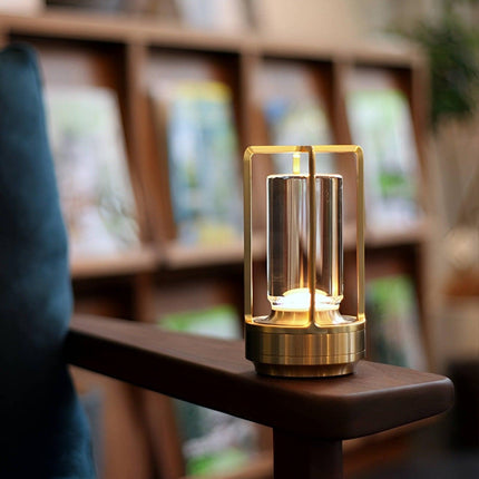 Sofia Portable Indoor & Outdoor Brass Cordless Lantern Landscape Pathway Lighting TriadCommerceInc   