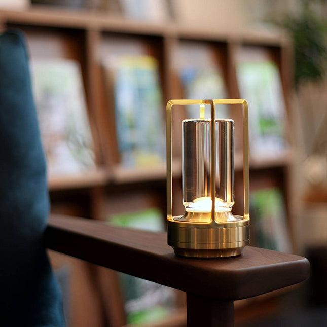 Sofia Portable Indoor & Outdoor Brass Cordless Lantern Landscape Pathway Lighting TriadCommerceInc   