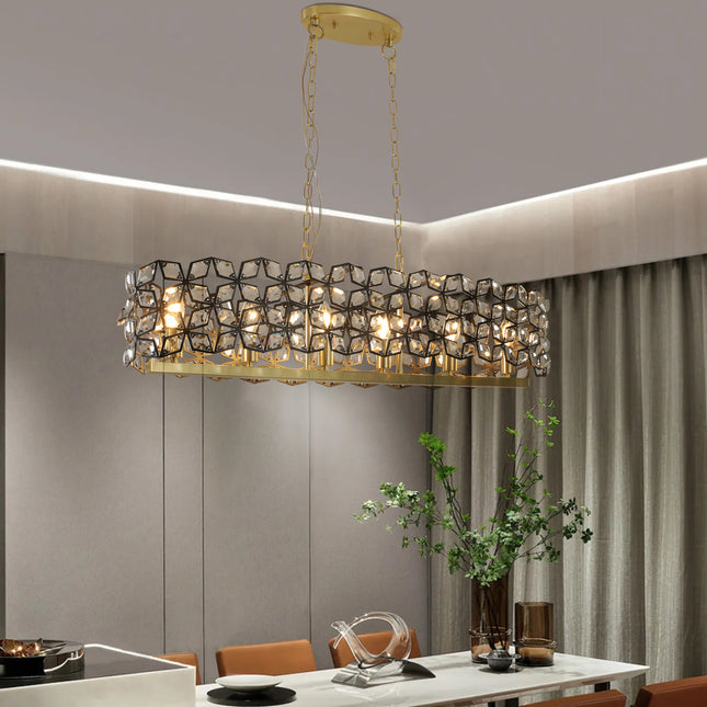 Champagne Gold Oval Crystal chandelier Home Decor > Lighting > Ceiling Lights > Chandelier TriadCommerceInc