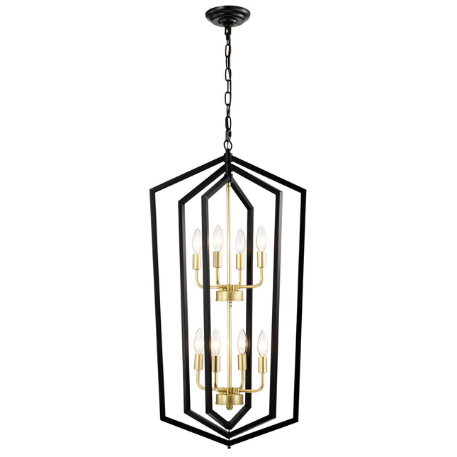 Aria Matte Black Lantern pendant with Gold Trim Home Decor > Lighting > Ceiling Lights > Pendant Lights TriadCommerceInc