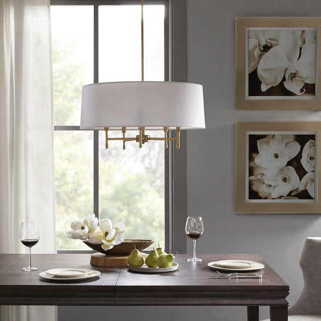 5-Light Drum Shade Chandelier – White Home Decor > Lighting > Ceiling Lights > Chandelier TriadCommerceInc