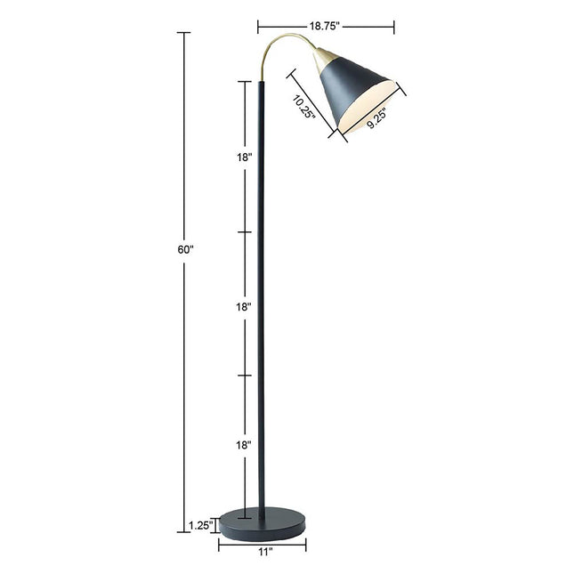 Arched Metal Floor Lamp with Chimney Shade Floor Lamps TriadCommerceInc   