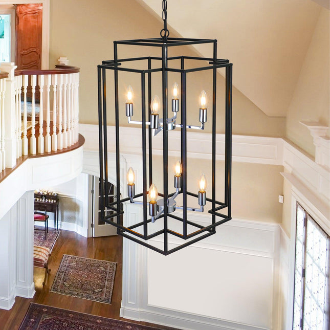 Stellar 8-Light Industrial Farmhouse Lantern Pendant Pendants TriadCommerceInc   