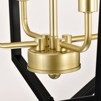 Aria Matte Black Lantern pendant with Gold Trim Pendants TriadCommerceInc   