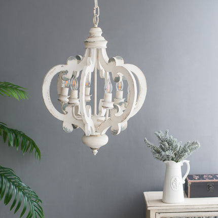 Baroda Antique Wood Curved Chandelier Home Decor > Lighting > Ceiling Lights > Chandelier TriadCommerceInc