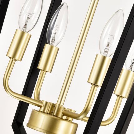 Aria Matte Black Lantern pendant with Gold Trim Pendants TriadCommerceInc   