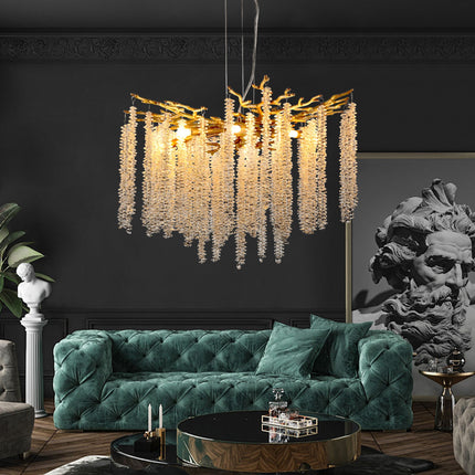 Aurora Cascade 24" Gold Crystal Chandelier Home Decor > Lighting > Ceiling Lights > Chandelier TriadCommerceInc
