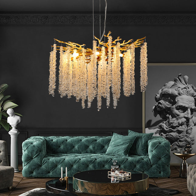 Aurora Cascade 24" Gold Crystal Chandelier Home Decor > Lighting > Ceiling Lights > Chandelier TriadCommerceInc