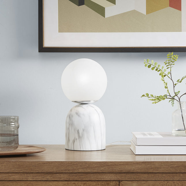 Frosted Glass Globe Resin Table Lamp Table Lamps TriadCommerceInc Default Title