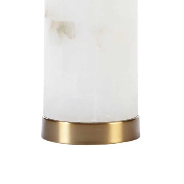 White Alabaster Table Lamp with Gold Base – Modern Transitional Lighting for Bedroom or Living Room Table Lamps TriadCommerceInc