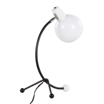 Eileen Contemporary Task Lamp in Black Metal and White Plastic Shade Table Lamps TriadCommerceInc