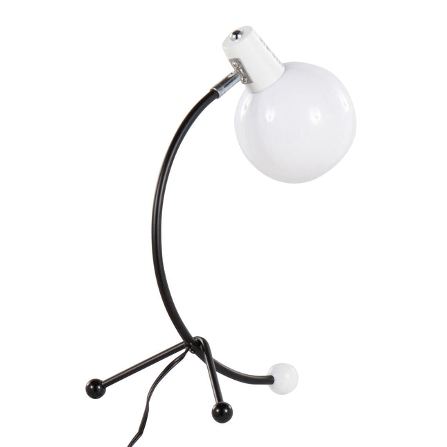 Eileen Contemporary Task Lamp in Black Metal and White Plastic Shade Table Lamps TriadCommerceInc
